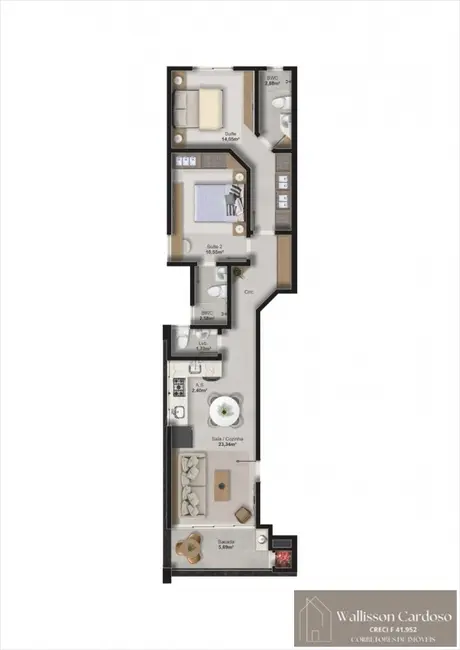 Foto 7 de Apartamento com 2 quartos à venda, 73m2 em Centro, Camboriu - SC