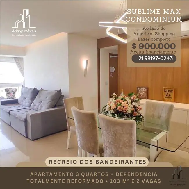 Foto 1 de Apartamento com 3 quartos à venda, 103m2 em Recreio dos Bandeirantes, Rio De Janeiro - RJ