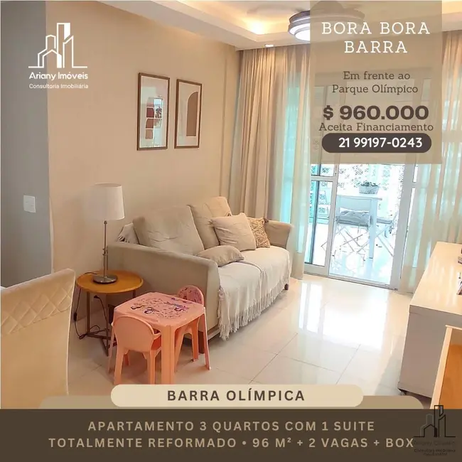 Apartamento com 3 quartos à venda, 96m2 em Barra da Tijuca, Rio De Janeiro - RJ - imagem 1 Foto 1 de Apartamento com 3 quartos à venda, 96m2 em Barra da Tijuca, Rio De Janeiro - RJ