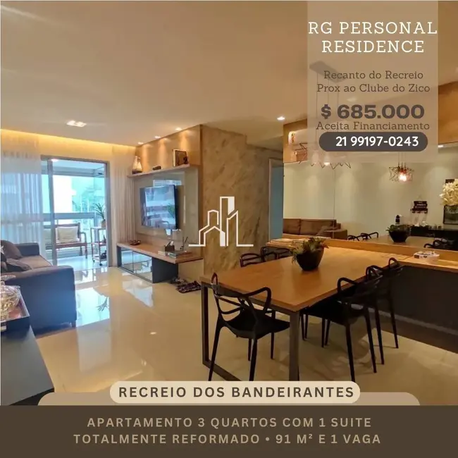 Foto 1 de Apartamento com 3 quartos à venda, 91m2 em Recreio dos Bandeirantes, Rio De Janeiro - RJ