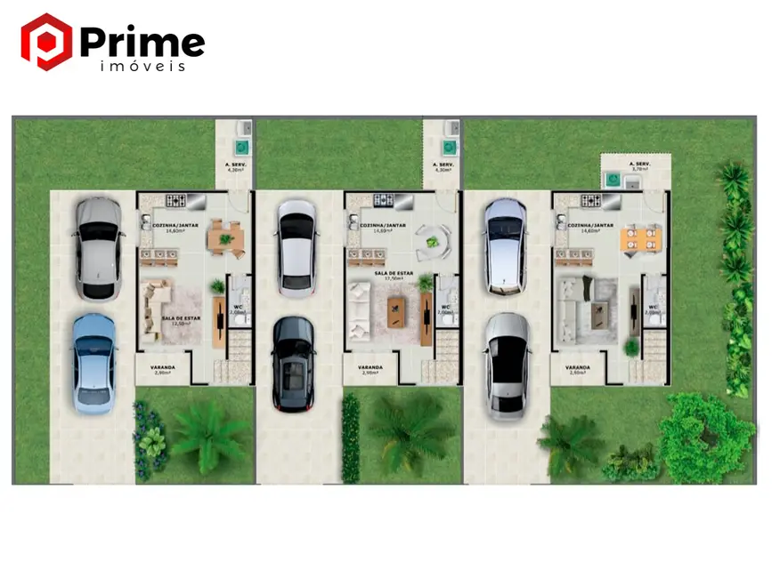 Foto 3 de Casa com 2 quartos à venda, 83m2 em Fátima Cidade Jardim, Guarapari - ES