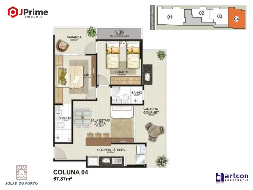 Apartamento com 2 quartos à venda, 68m2 em Muquiçaba, Guarapari - ES - imagem 3 Foto 3 de Apartamento com 2 quartos à venda, 68m2 em Muquiçaba, Guarapari - ES