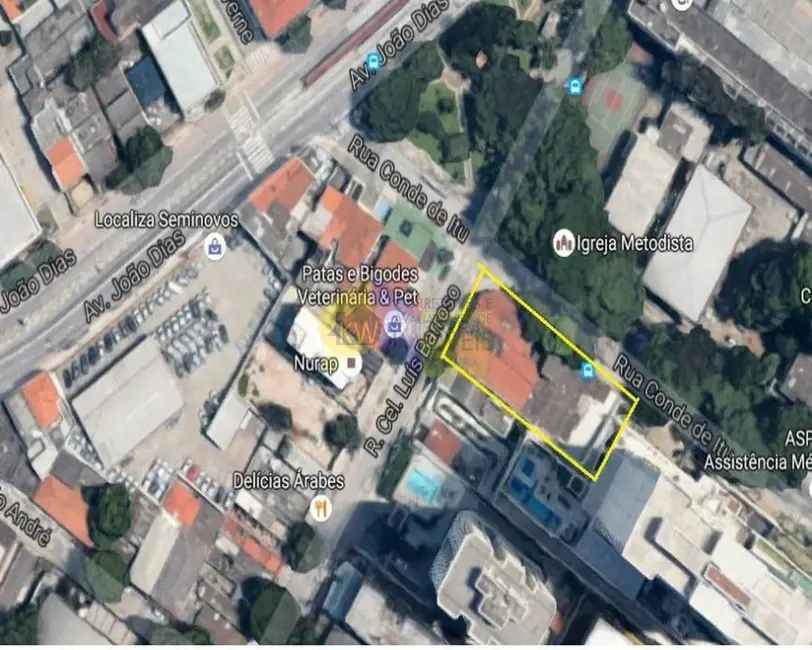 Foto 1 de Terreno / Lote à venda, 820m2 em Santo Amaro, São Paulo - SP