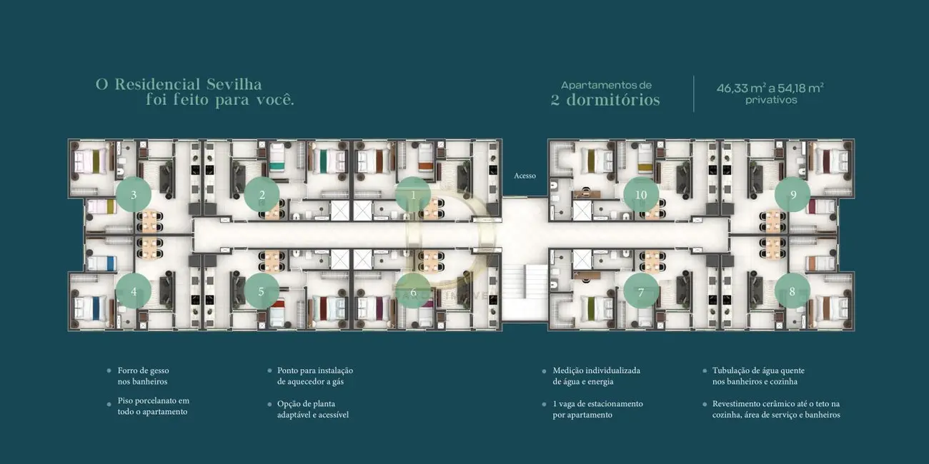 Apartamento com 2 quartos à venda, 46m2 em Pinhais - PR - imagem 9 Foto 9 de Apartamento com 2 quartos à venda, 46m2 em Pinhais - PR