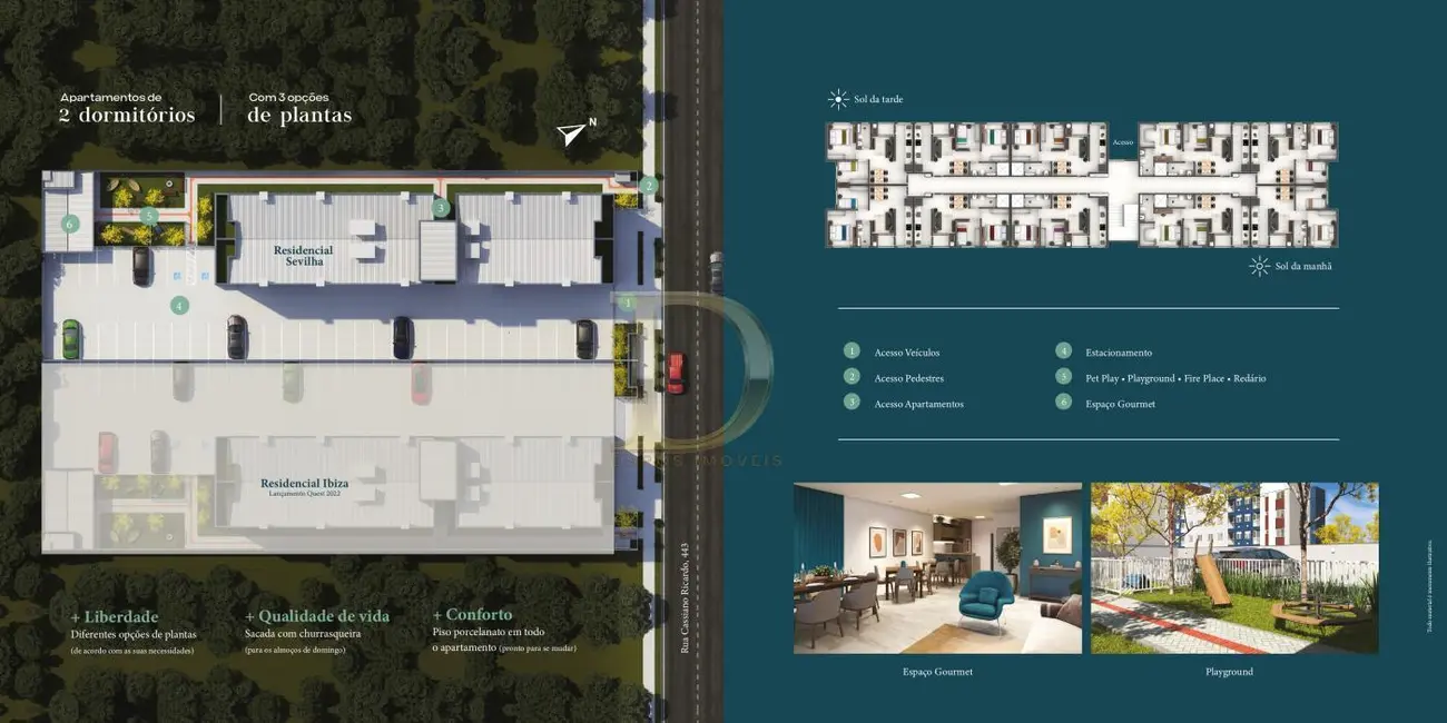 Apartamento com 2 quartos à venda, 46m2 em Pinhais - PR - imagem 3 Foto 3 de Apartamento com 2 quartos à venda, 46m2 em Pinhais - PR