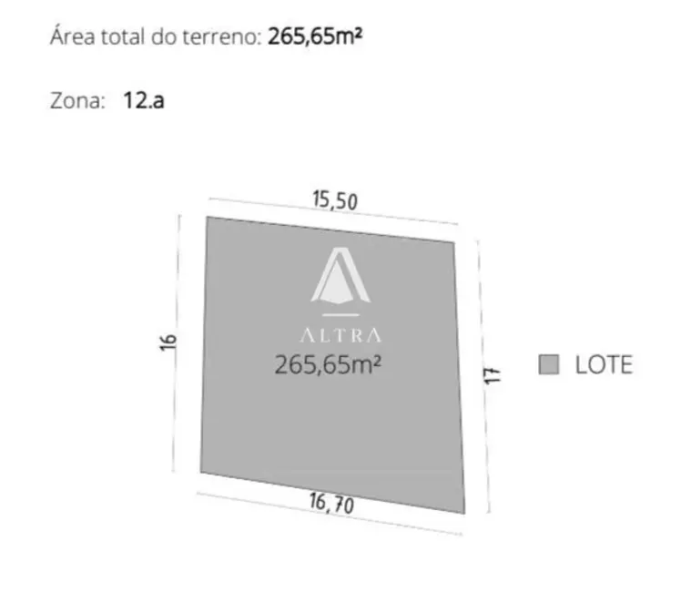 Foto 1 de Terreno / Lote à venda, 266m2 em São José, Santa Maria - RS