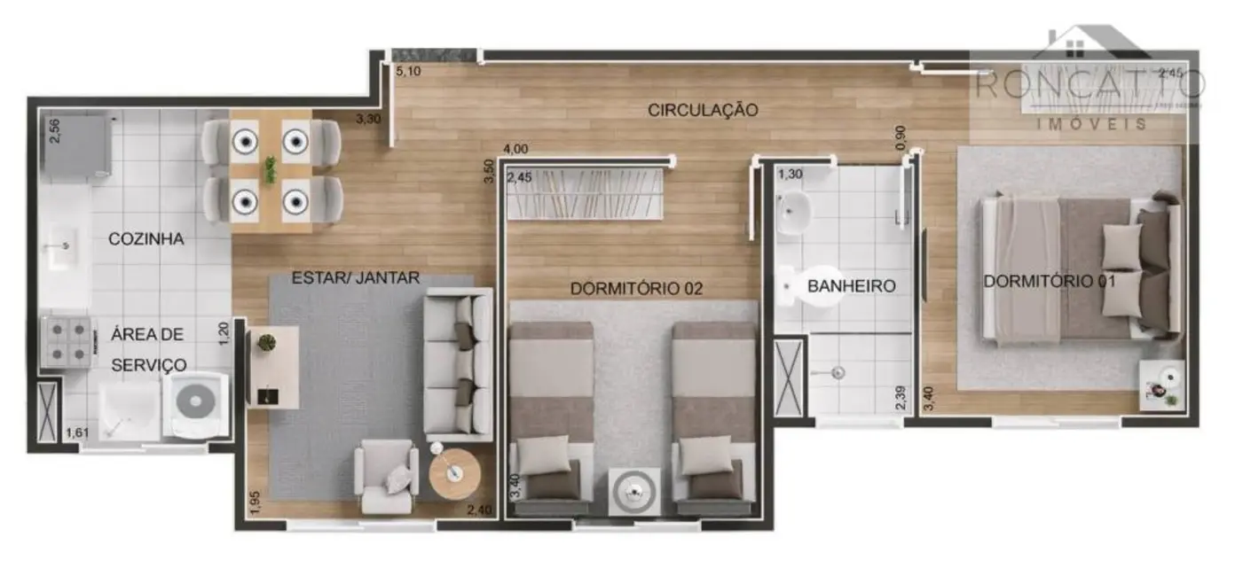 Foto 8 de Apartamento com 2 quartos à venda, 43m2 em Jardim do Lago Continuação, Campinas - SP