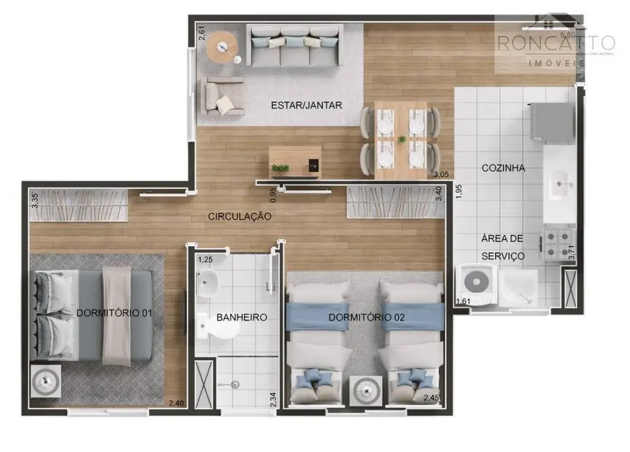 Foto 7 de Apartamento com 2 quartos à venda, 43m2 em Jardim do Lago Continuação, Campinas - SP