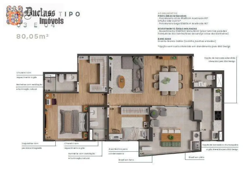 Foto 4 de Apartamento com 2 quartos à venda, 80m2 em Morumbi, Paulinia - SP