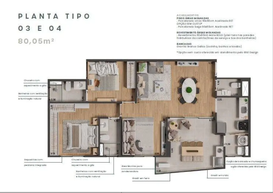 Apartamento com 2 quartos à venda, 80m2 em Morumbi, Paulinia - SP - imagem 6 Foto 6 de Apartamento com 2 quartos à venda, 80m2 em Morumbi, Paulinia - SP