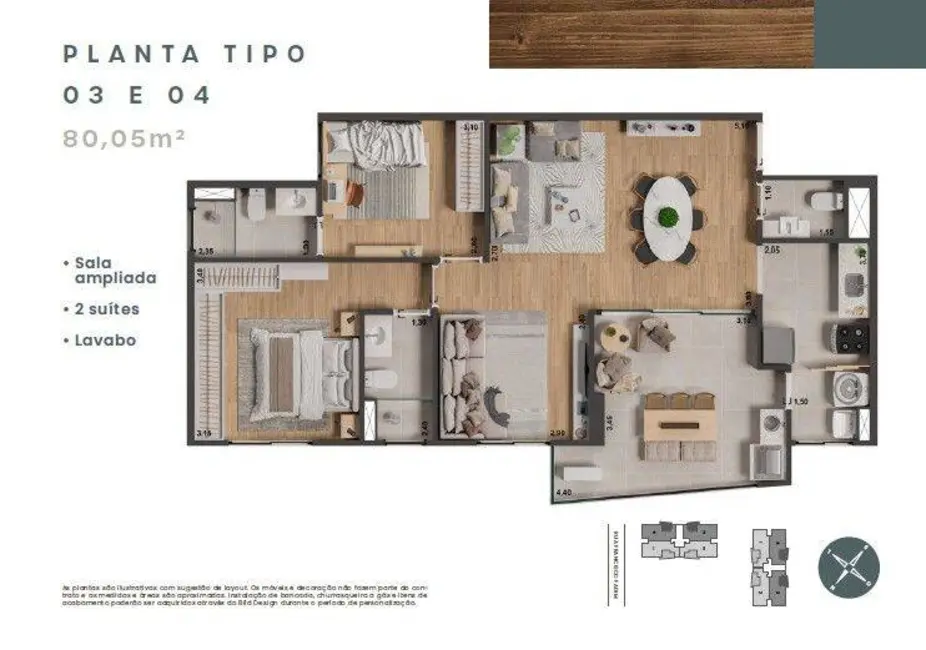 Apartamento com 2 quartos à venda, 80m2 em Morumbi, Paulinia - SP - imagem 7 Foto 7 de Apartamento com 2 quartos à venda, 80m2 em Morumbi, Paulinia - SP