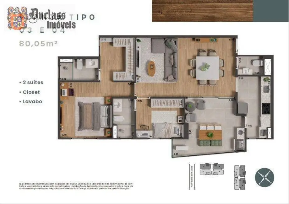 Foto 5 de Apartamento com 2 quartos à venda, 80m2 em Morumbi, Paulinia - SP