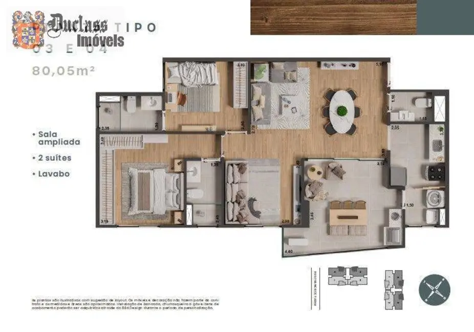 Foto 7 de Apartamento com 2 quartos à venda, 80m2 em Morumbi, Paulinia - SP