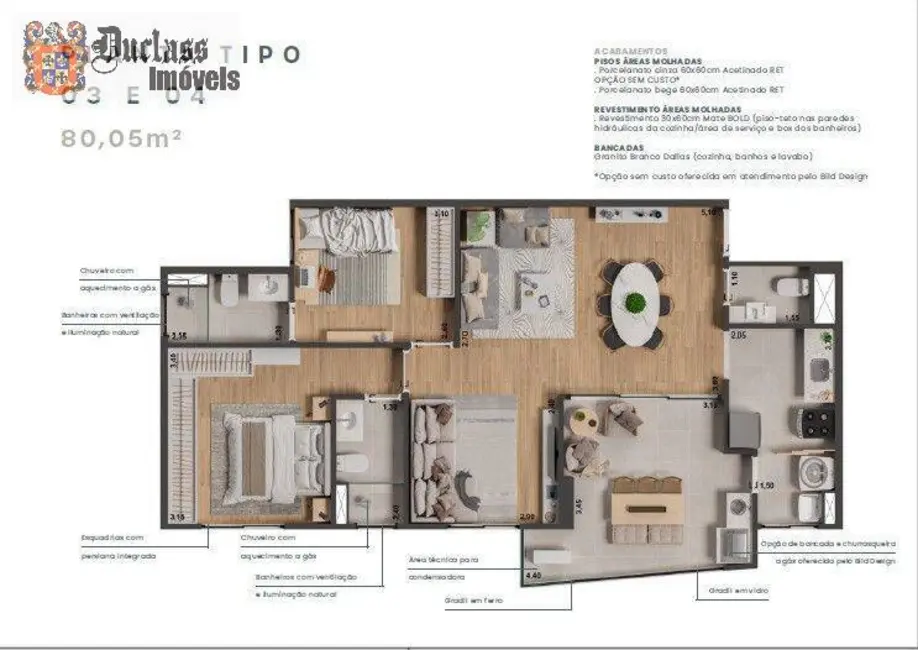 Foto 6 de Apartamento com 2 quartos à venda, 80m2 em Morumbi, Paulinia - SP