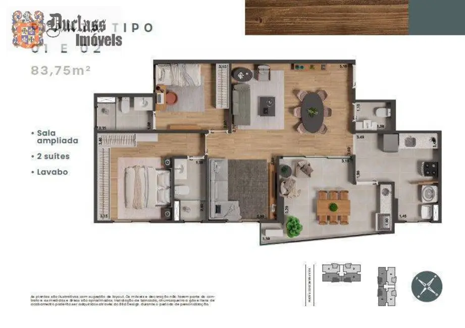 Apartamento com 2 quartos à venda, 83m2 em Morumbi, Paulinia - SP - imagem 6 Foto 6 de Apartamento com 2 quartos à venda, 83m2 em Morumbi, Paulinia - SP