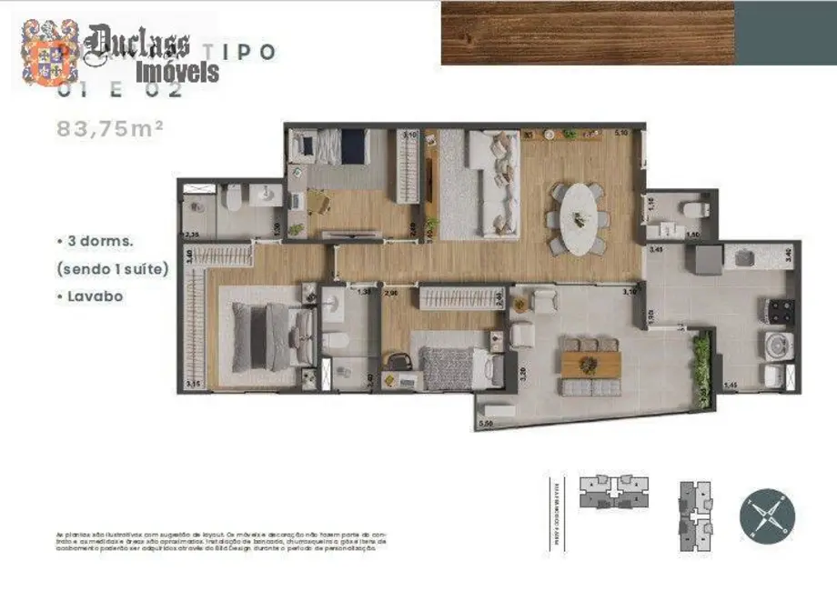 Apartamento com 2 quartos à venda, 83m2 em Morumbi, Paulinia - SP - imagem 3 Foto 3 de Apartamento com 2 quartos à venda, 83m2 em Morumbi, Paulinia - SP