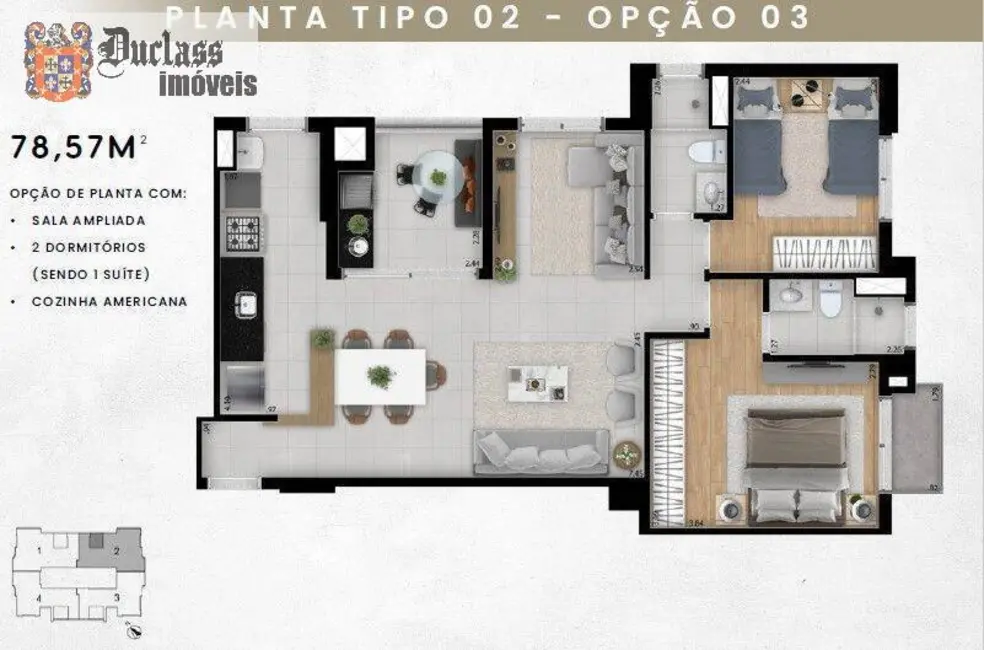 Apartamento com 3 quartos à venda, 78m2 em Jardim Guanabara, Campinas - SP - imagem 7 Foto 7 de Apartamento com 3 quartos à venda, 78m2 em Jardim Guanabara, Campinas - SP