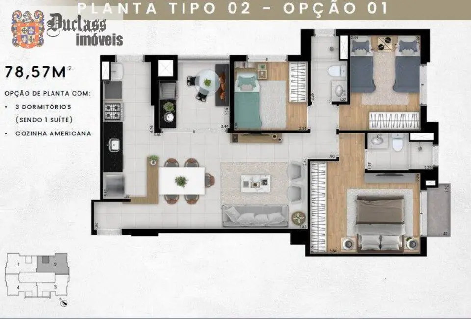 Apartamento com 3 quartos à venda, 78m2 em Jardim Guanabara, Campinas - SP - imagem 6 Foto 6 de Apartamento com 3 quartos à venda, 78m2 em Jardim Guanabara, Campinas - SP