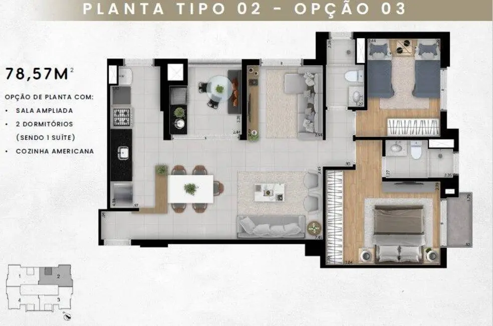 Apartamento com 3 quartos à venda, 78m2 em Jardim Guanabara, Campinas - SP - imagem 7 Foto 7 de Apartamento com 3 quartos à venda, 78m2 em Jardim Guanabara, Campinas - SP