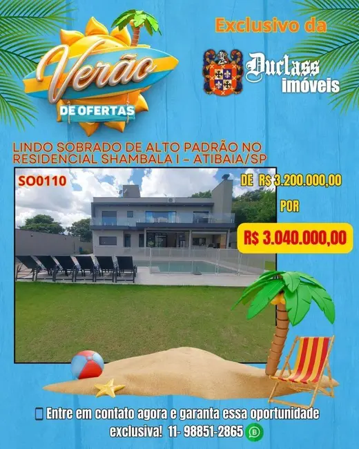 Foto 1 de Sobrado com 4 quartos à venda, 341m2 em Atibaia - SP