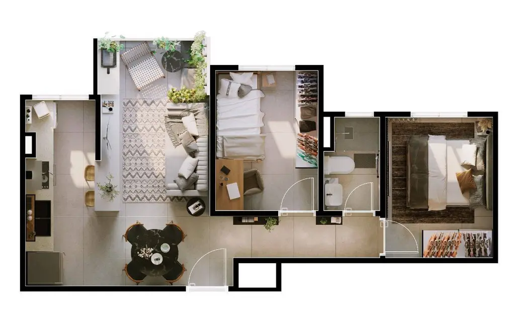 Foto 4 de Apartamento com 2 quartos à venda, 45m2 em Vila Sacadura Cabral, Santo Andre - SP