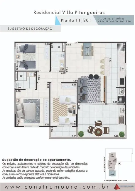 Foto 2 de Apartamento com 3 quartos à venda, 102m2 em Guaruja - SP