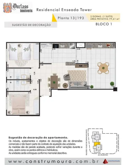 Apartamento com 2 quartos à venda, 79m2 em Jardim Virgínia, Guaruja - SP - imagem 3 Foto 3 de Apartamento com 2 quartos à venda, 79m2 em Jardim Virgínia, Guaruja - SP