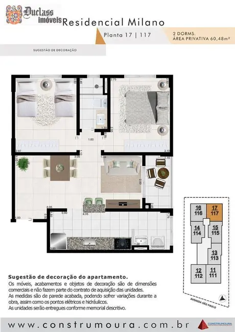 Foto 3 de Apartamento com 2 quartos à venda, 60m2 em Mongagua - SP