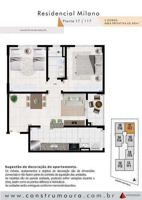 Foto 3 de Apartamento com 2 quartos à venda, 60m2 em Mongagua - SP
