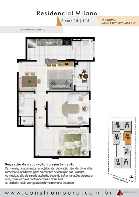 Foto 5 de Apartamento com 2 quartos à venda, 61m2 em Mongagua - SP