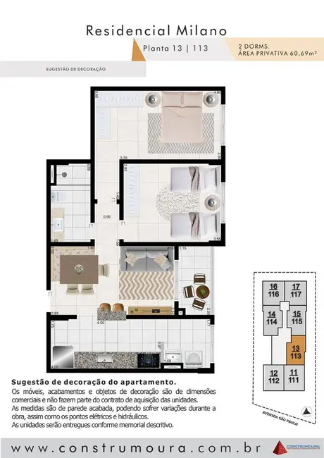 Foto 5 de Apartamento com 2 quartos à venda, 61m2 em Mongagua - SP