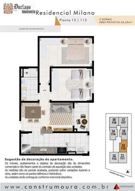 Foto 5 de Apartamento com 2 quartos à venda, 60m2 em Mongagua - SP