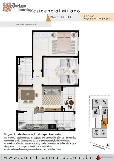 Foto 5 de Apartamento com 2 quartos à venda, 61m2 em Mongagua - SP