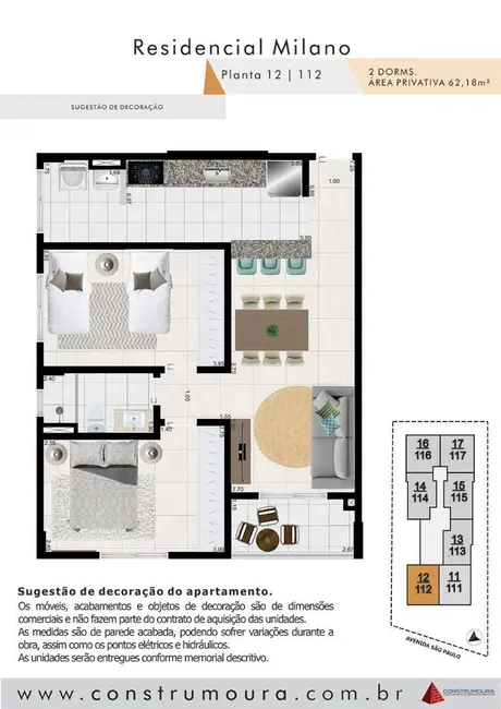 Foto 3 de Apartamento com 2 quartos à venda, 62m2 em Mongagua - SP