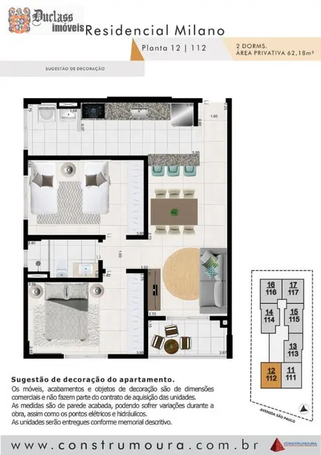 Foto 3 de Apartamento com 2 quartos à venda, 62m2 em Mongagua - SP
