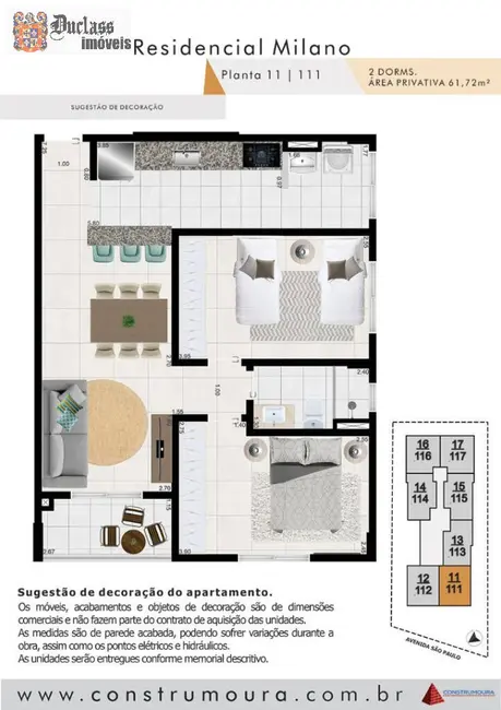 Foto 5 de Apartamento com 2 quartos à venda, 61m2 em Mongagua - SP