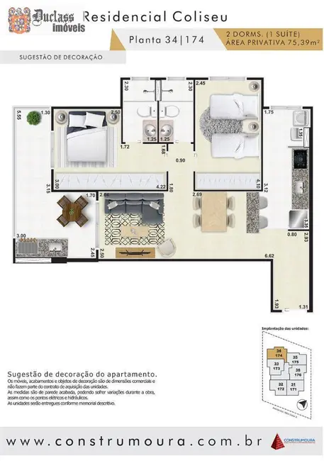 Foto 3 de Apartamento com 2 quartos à venda, 75m2 em Mongagua - SP