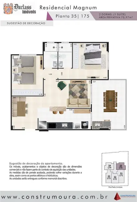 Foto 2 de Apartamento com 2 quartos à venda, 76m2 em Mongagua - SP