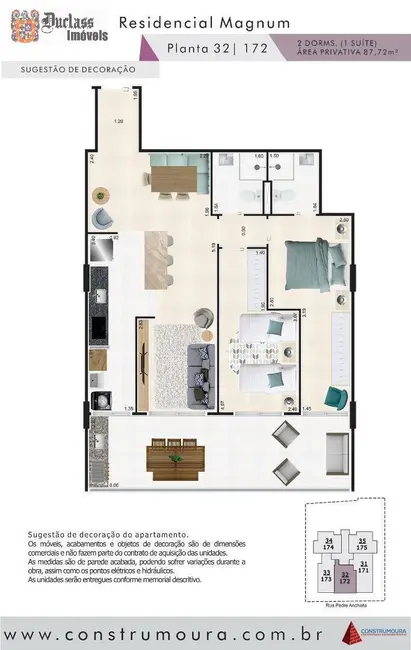 Foto 2 de Apartamento com 2 quartos à venda, 88m2 em Mongagua - SP