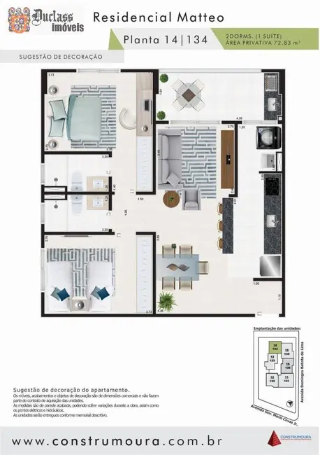Foto 2 de Apartamento com 2 quartos à venda, 73m2 em Mongagua - SP