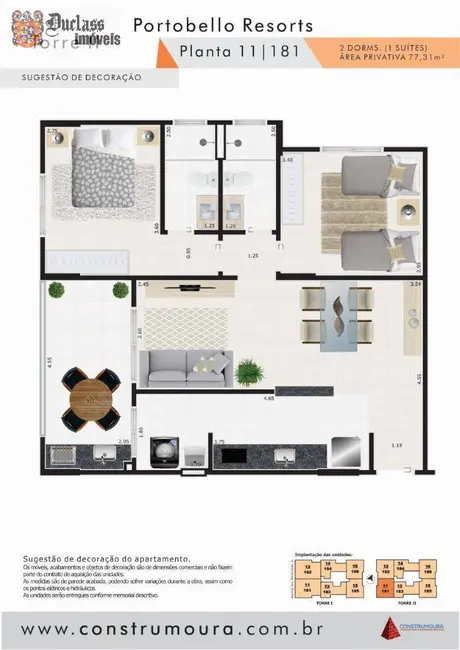 Foto 2 de Apartamento com 2 quartos à venda, 77m2 em Centro, Mongagua - SP
