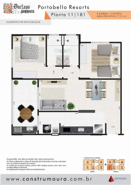 Foto 2 de Apartamento com 2 quartos à venda, 77m2 em Centro, Mongagua - SP