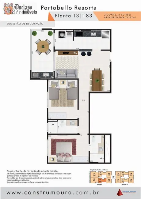 Foto 2 de Apartamento com 2 quartos à venda, 76m2 em Centro, Mongagua - SP