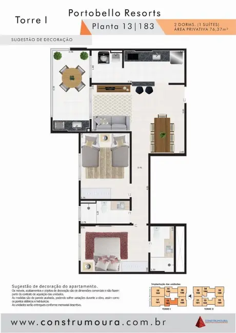 Foto 2 de Apartamento com 2 quartos à venda, 76m2 em Centro, Mongagua - SP