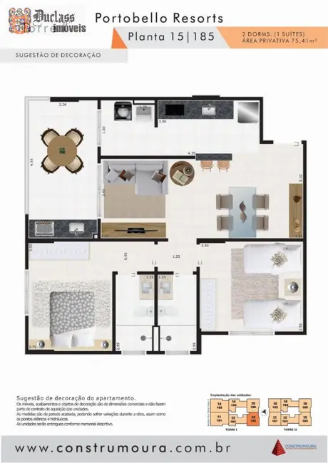 Foto 2 de Apartamento com 2 quartos à venda, 75m2 em Centro, Mongagua - SP