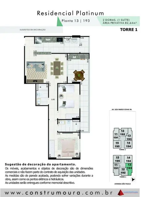 Foto 3 de Apartamento com 2 quartos à venda, 83m2 em Centro, Mongagua - SP