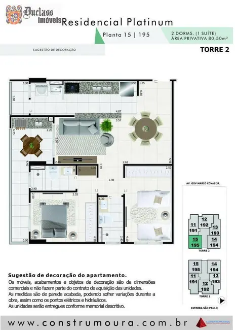 Foto 3 de Apartamento com 2 quartos à venda, 81m2 em Centro, Mongagua - SP