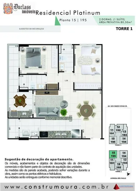 Foto 2 de Apartamento com 2 quartos à venda, 81m2 em Centro, Mongagua - SP