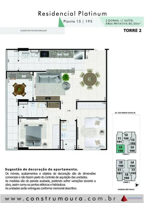 Foto 3 de Apartamento com 2 quartos à venda, 81m2 em Centro, Mongagua - SP