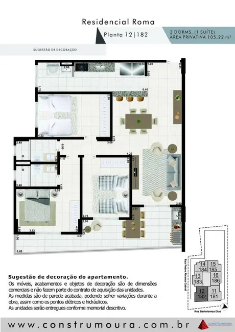 Foto 2 de Apartamento com 3 quartos à venda, 105m2 em Aviação, Praia Grande - SP